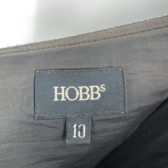 HOBBS Gray Tweed Wool Pleated Dark Academia Fit & Flare Belted Skirt Size 10 - Picture 5 of 6